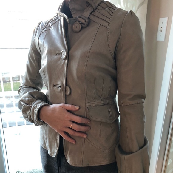 COPY - Mackage lamb leather jacket Grey-green - Picture 7 of 15